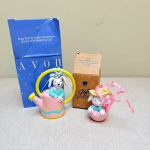 2 Vintage Avon Gift Collection Springtime Cuties Easter Ornaments